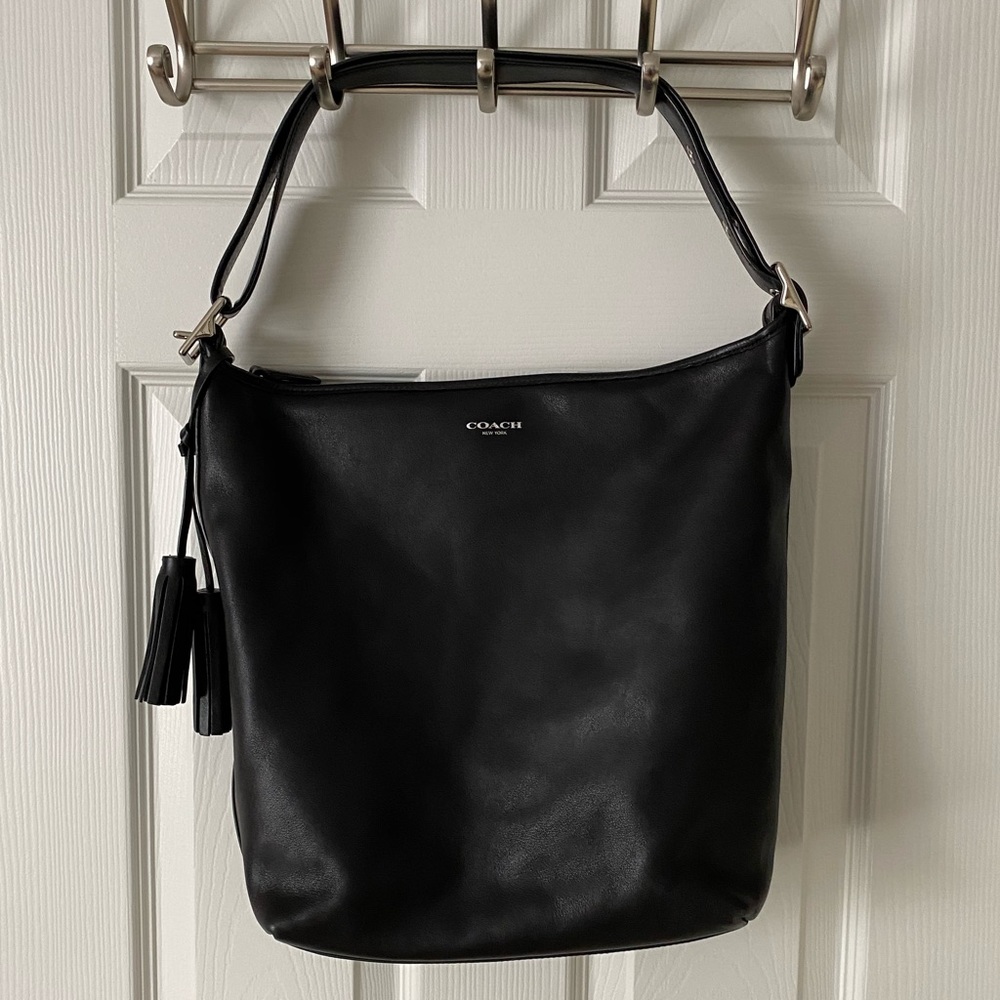 Coach Black Leather Hobo Crossbody Bag